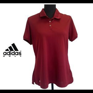 Adidas golf maroon burgundy red polo shirt short sleeve collared Sz L NWOT